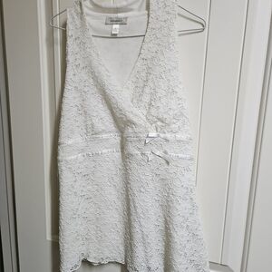 Dress Barn White Lace Halter Top Size L